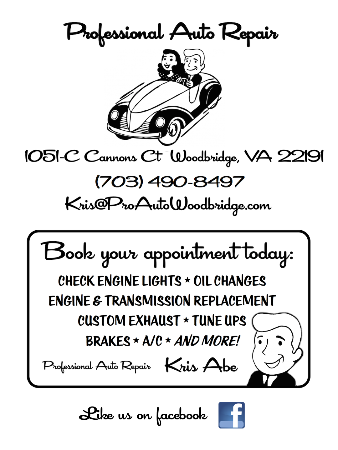 Professional Auto Repair, Woodbridge VA. 703-490-8497